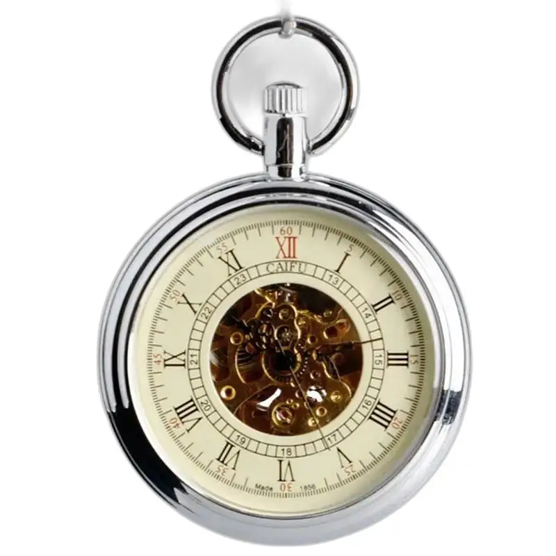 Orologio da tasca Nom di lusso vintage automatico in argento con un'elegante cassa in argento