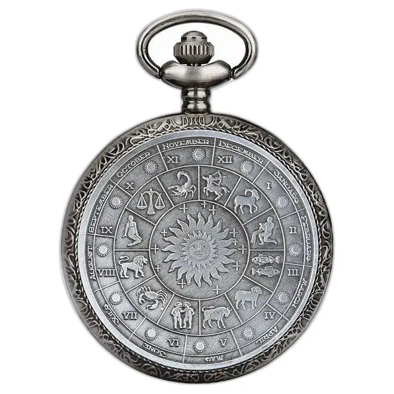 Orologio da tasca Zodiac in argento dallo stile vintage elegante e senza tempo