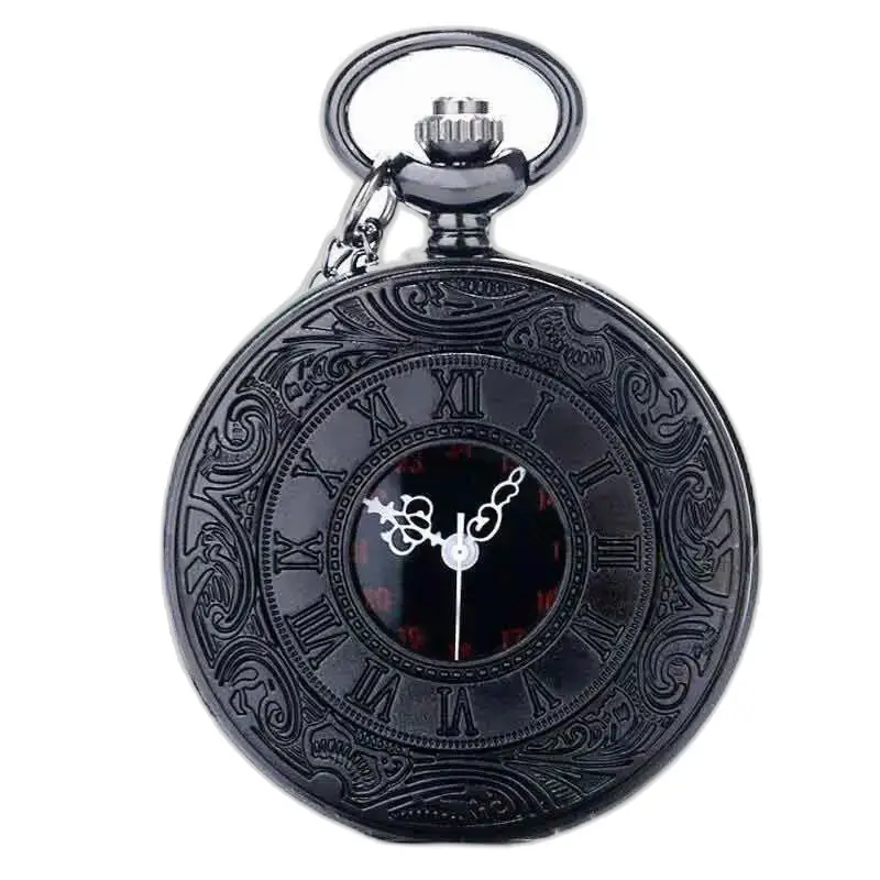 Orologio da tasca Steampunk a soffietto in cobalto con numeri romani in nero