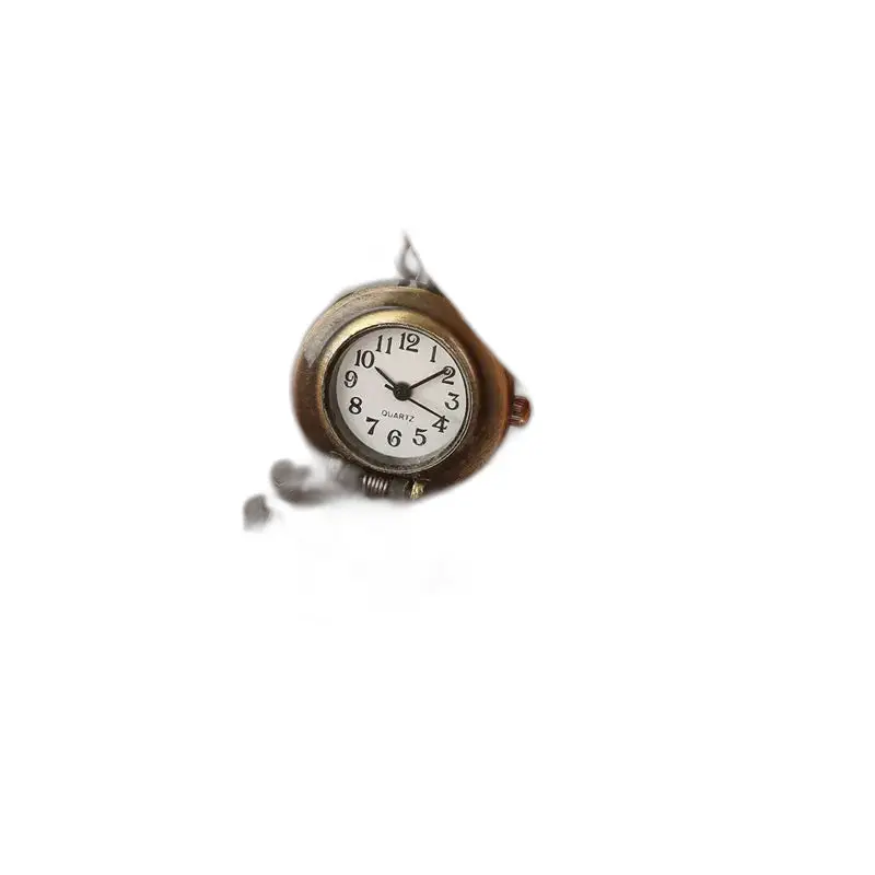 Bracciale a catena in bronzo con orologio vintage Eagle con un elegante ciondolo con orologio antico