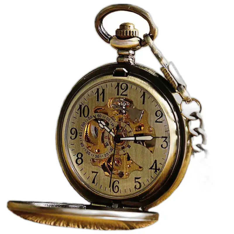 Orologio da tasca da donna vintage antico con delicato design dorato