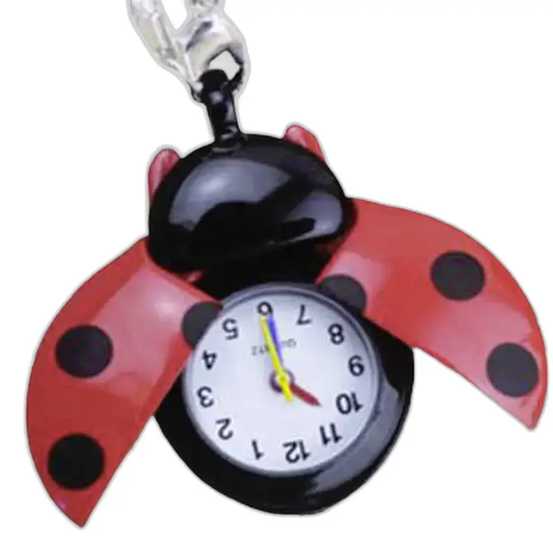 Orologio Pendente Coccinella in Argento e Oro, elegante gioiello a forma di coccinella