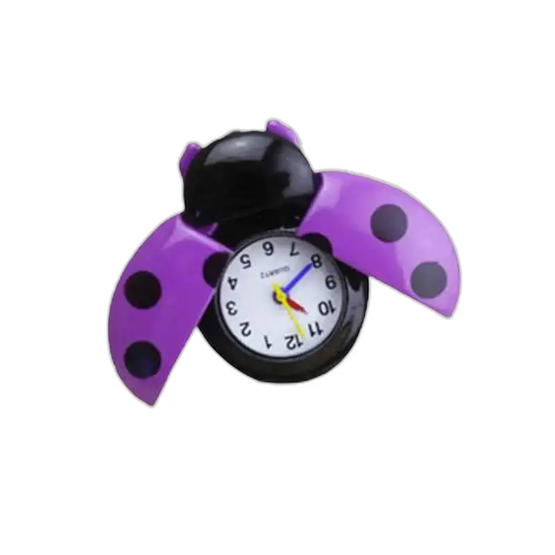 Orologio con pendente Coccinella in Argento e Oro con Ali Viola in Acciaio Inossidabile