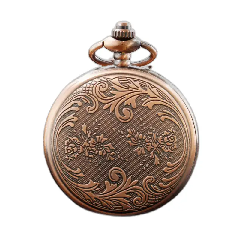 Orologio con collana al quarzo ornato di preziose pietre blu e orologio in bronzo