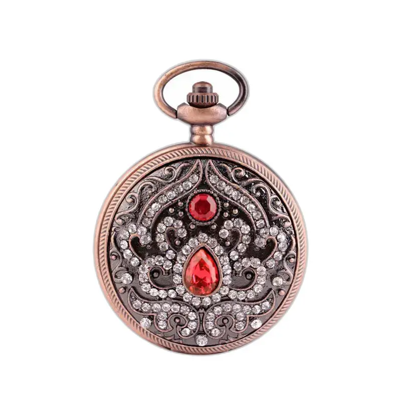 Orologio Collana al Quarzo ornato da preziose pietre blu, elegante e raffinato