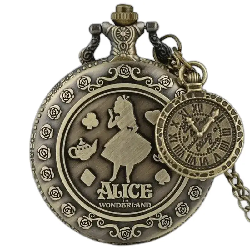 Orologio vintage con collana Alice per donna e uomo con orologio con collana ispirato ad Alice nel Paese delle Meraviglie