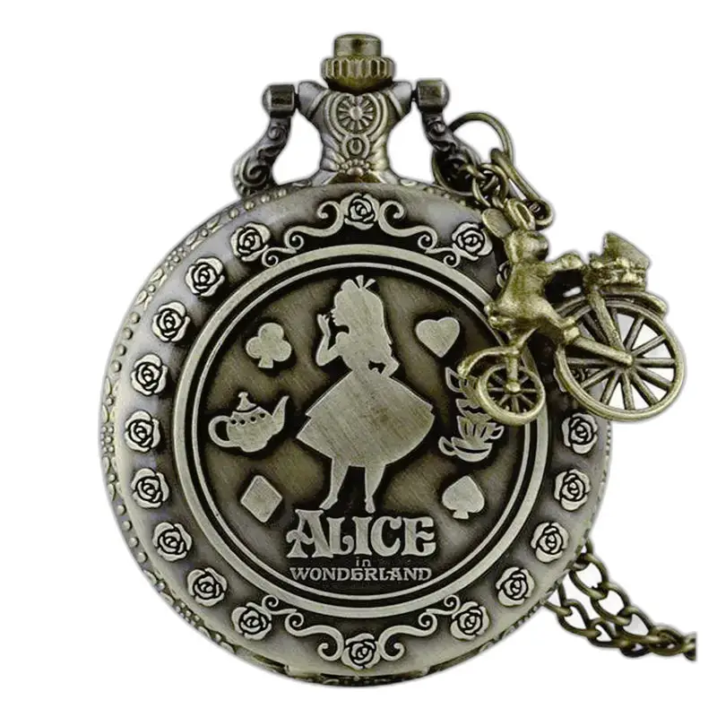 Orologio vintage con collana Alice per donna e uomo con orologio con collana ispirato ad Alice nel Paese delle Meraviglie