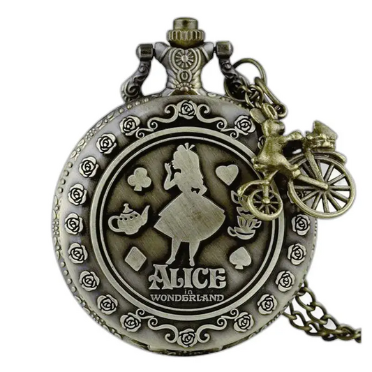 Orologio vintage con collana Alice per donna e uomo con orologio con collana ispirato ad Alice nel Paese delle Meraviglie