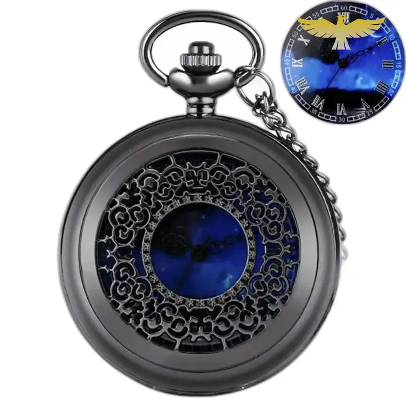 Orologio con collana in argento Demi Hunter con cuore blu ed elegante catena decorata