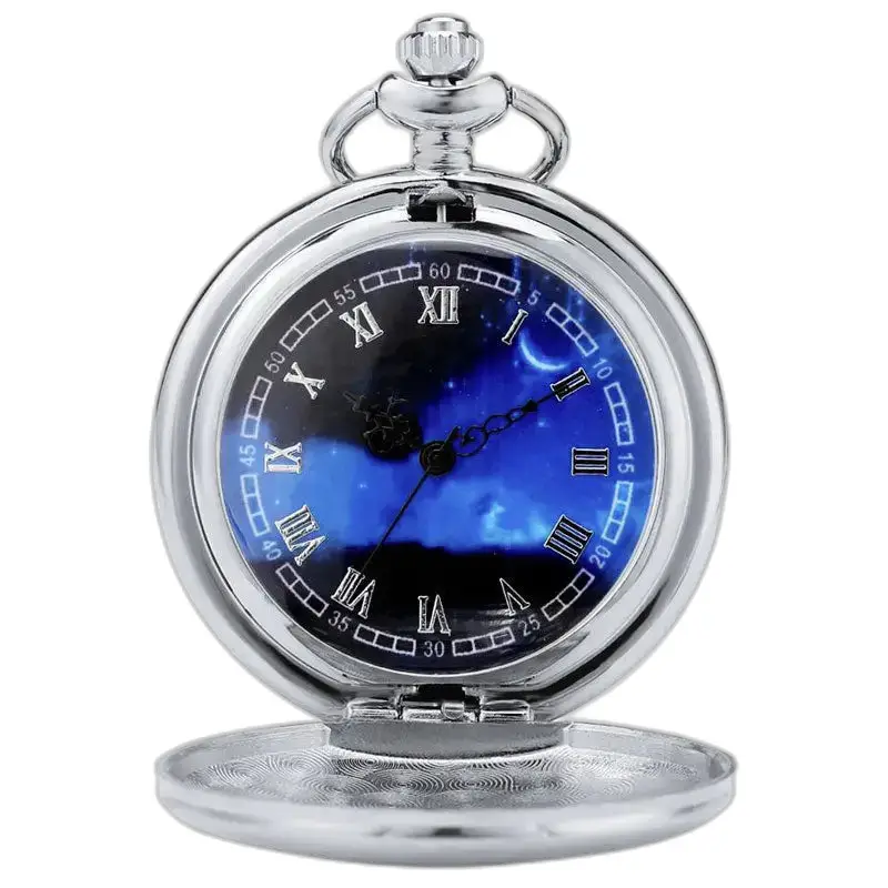 Orologio con collana in argento con quadrante azzurro ed elegante design Blue Heart