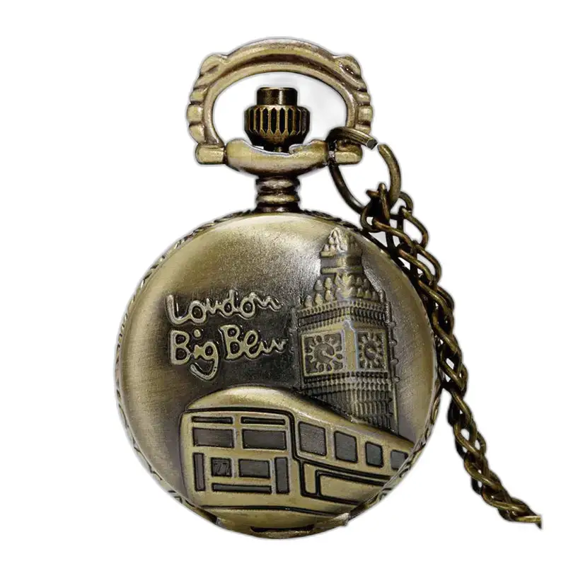 Orologio con collana Big Ben Bronze Fantasy con design londinese in tonalità bronzo