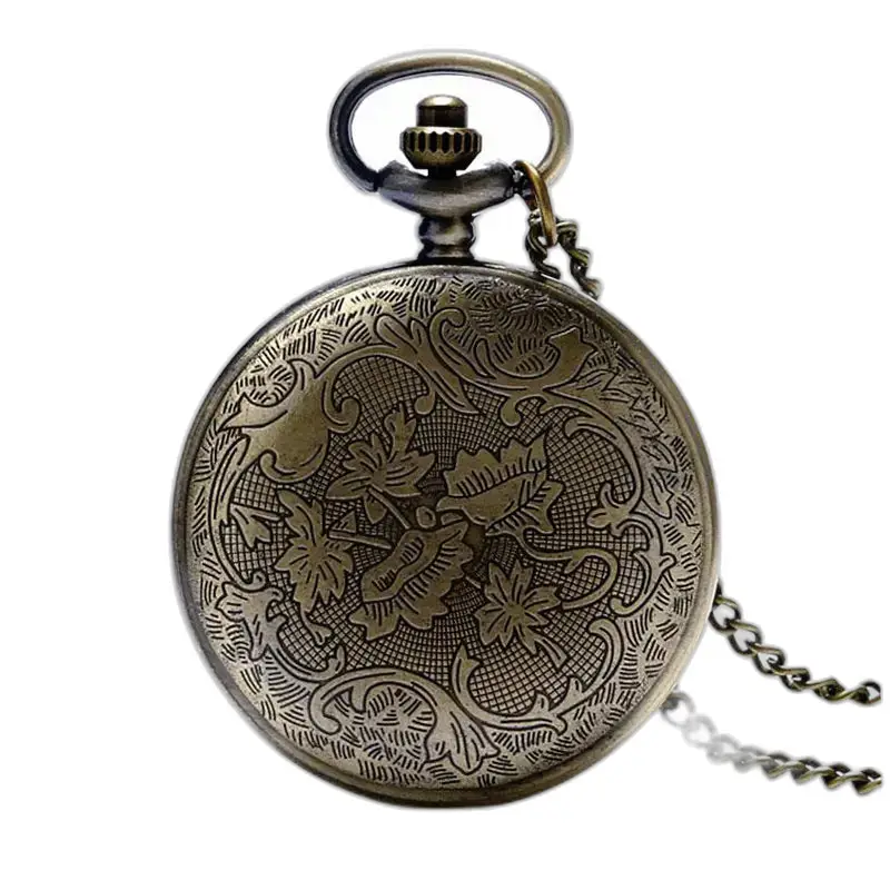 Orologio da collana con bussola in stile vintage per uomo e donna con un orologio da tasca in argento decorato