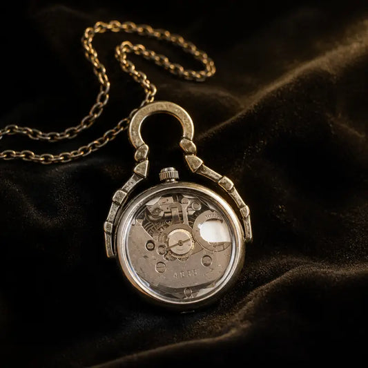 Orologio da tasca da donna con collana in quarzo bolla retrò - Univers Gousset