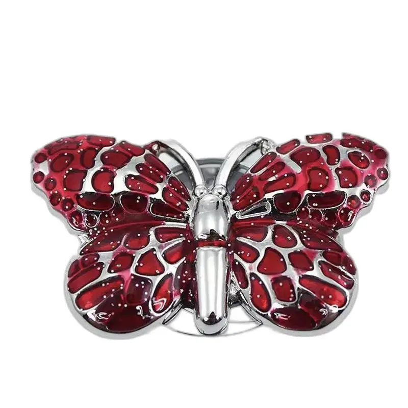 Ornamento a farfalla rosso e argento per orologio da donna con collana Butterfly Chic