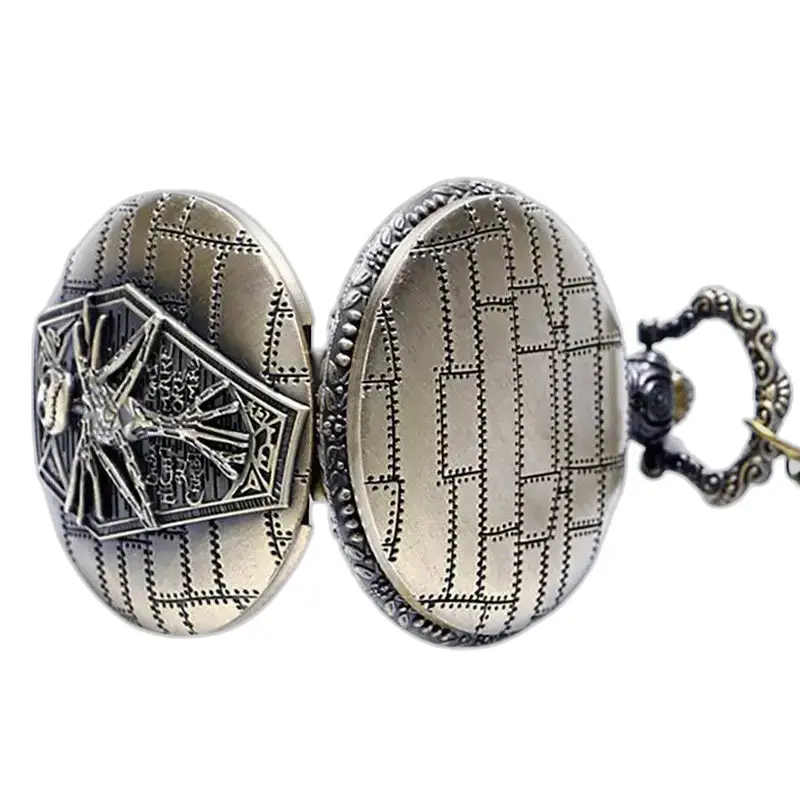 Orologio collana Nightmare Before Christmas in bronzo con quadrante steampunk aperto