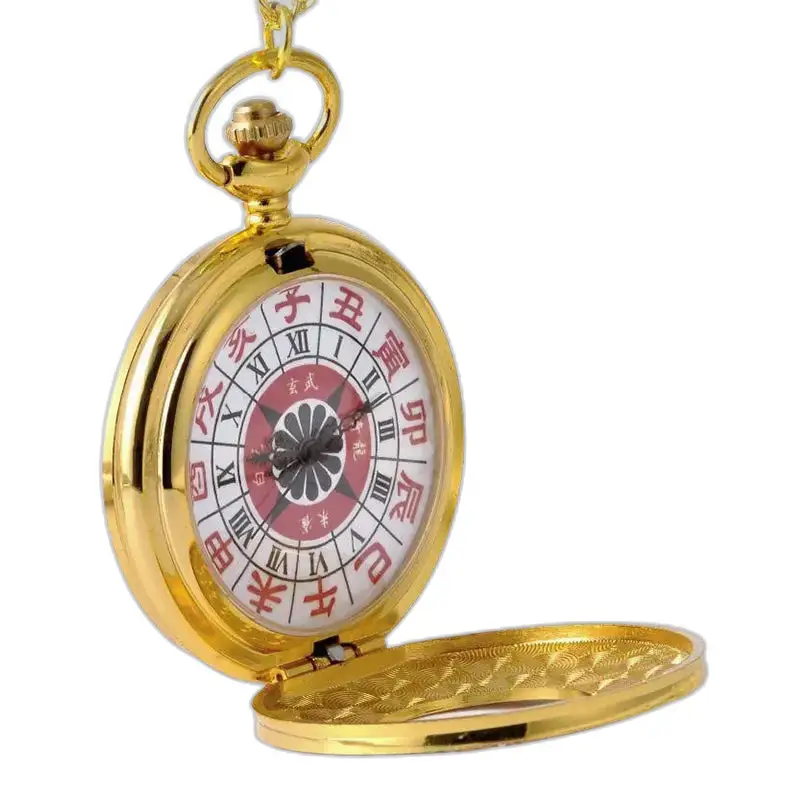 Orologio vintage con collana e ciondolo asiatico in oro con elegante quadrante zodiacale cinese