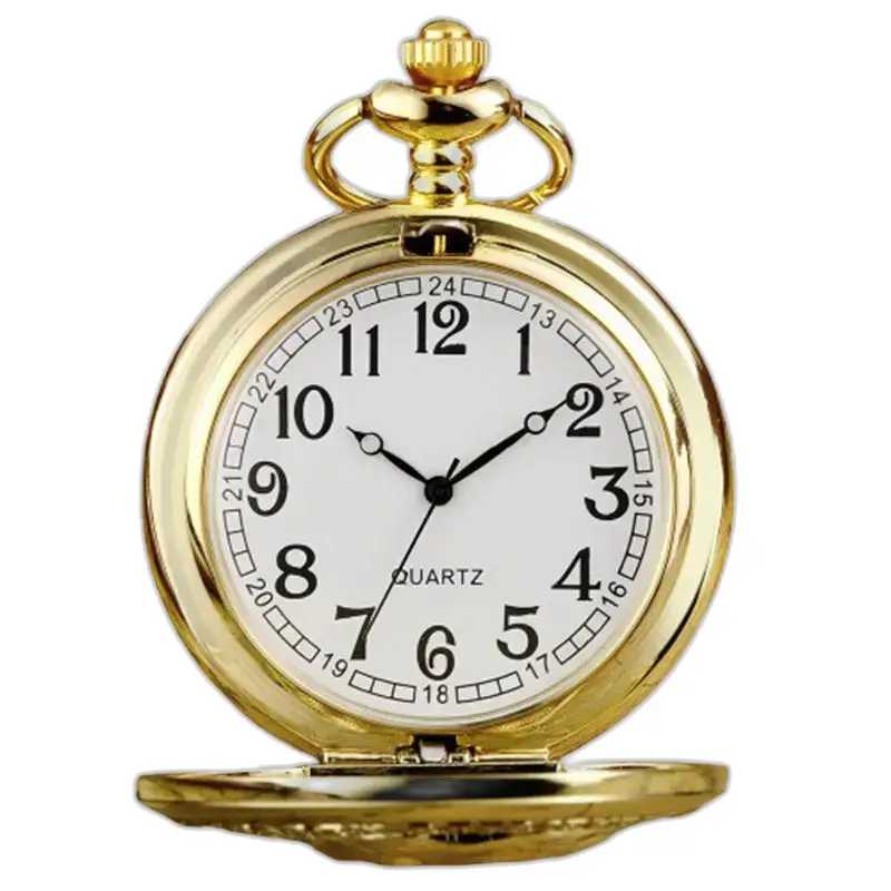 Orologio con collana di gatti cinesi in oro fantasia con orologio con collana al quarzo in oro
