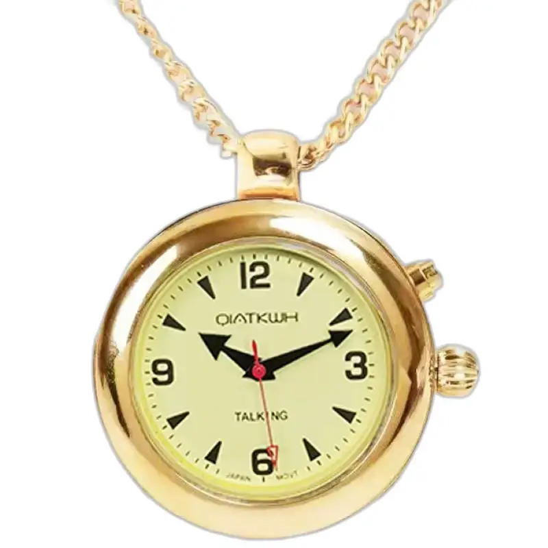 Orologio da collana di lusso automatico chic in oro con pendente dorato e catena elegante