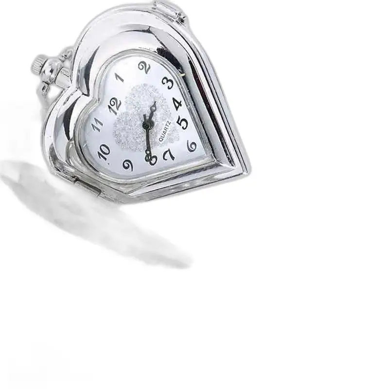 Orologio con collana a cuore con foto in argento di lusso con design di orologio con ciondolo a cuore