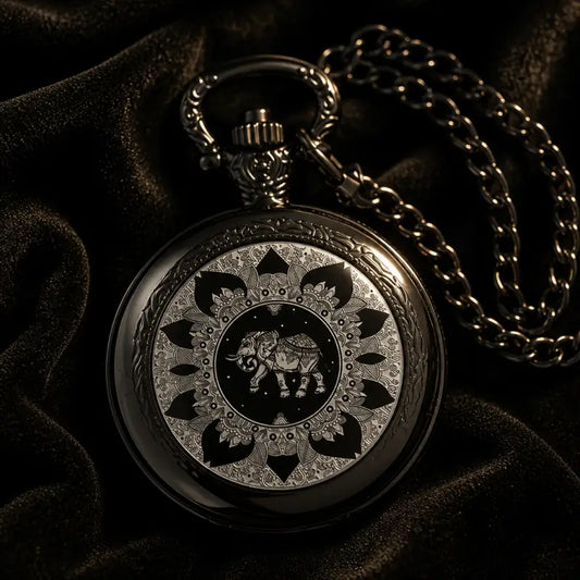 Orologio da tasca da donna con collana di elefante bohémien - Univers Gousset
