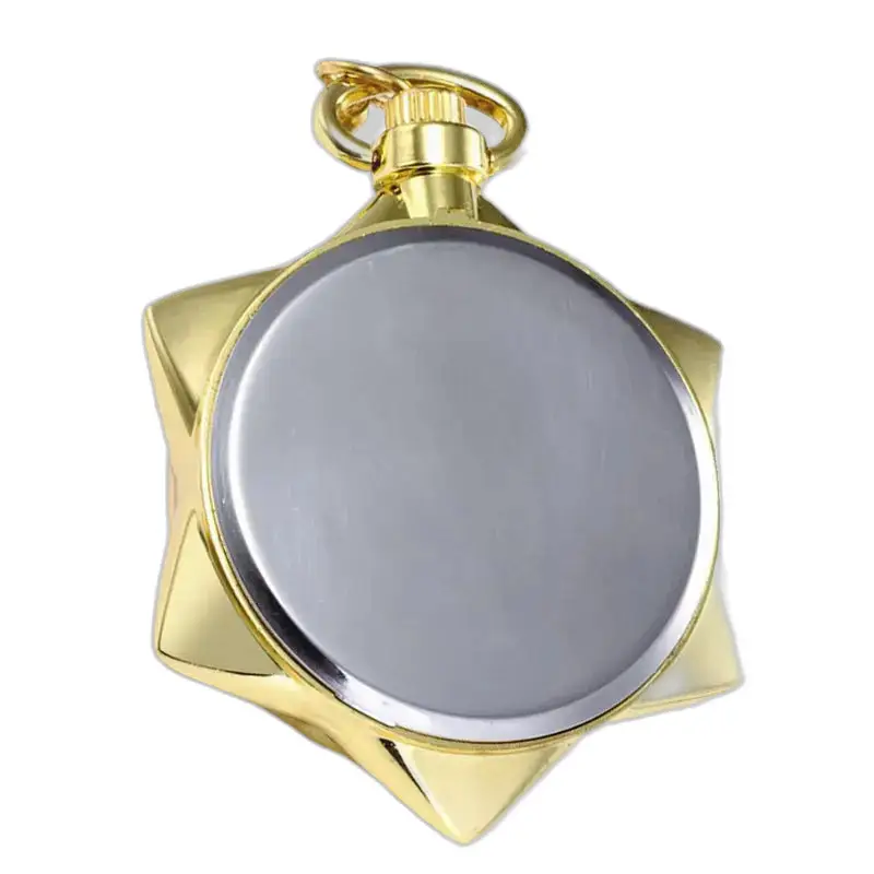 Bottiglia a forma di stella dorata per orologio vintage con collana a stella dorata