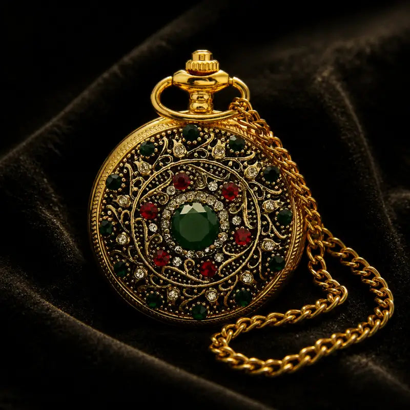 Orologio da tasca al quarzo con ciondolo stella in rubino - Univers Gousset