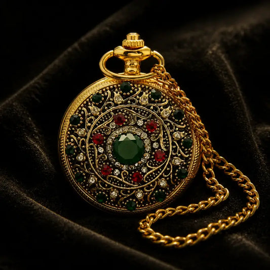 Orologio da tasca al quarzo con ciondolo stella in rubino - Univers Gousset