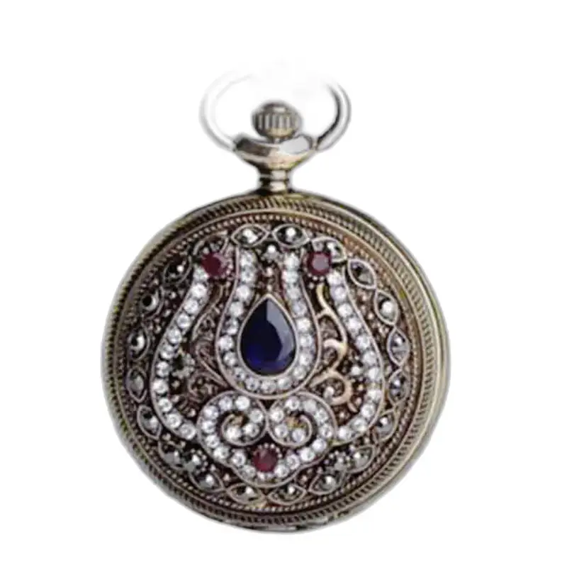Orologio Collana da Donna con Pietre Preziose e color oro, orologio elegante e raffinato