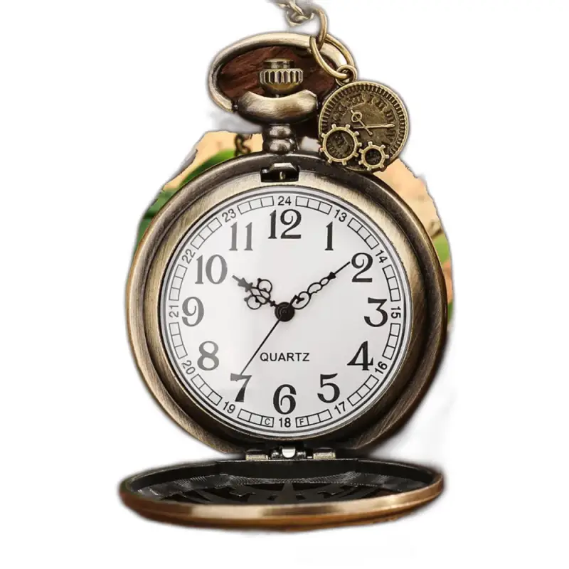 Orologio da collana da donna con ruota spogliata al quarzo Steampunk in argento con elegante quarzo vintage