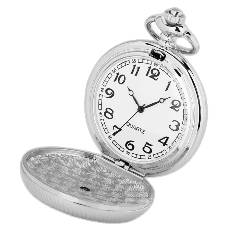 Elegante orologio da collana blu con mandala floreale con orologio da collana in argento e coperchio aperto