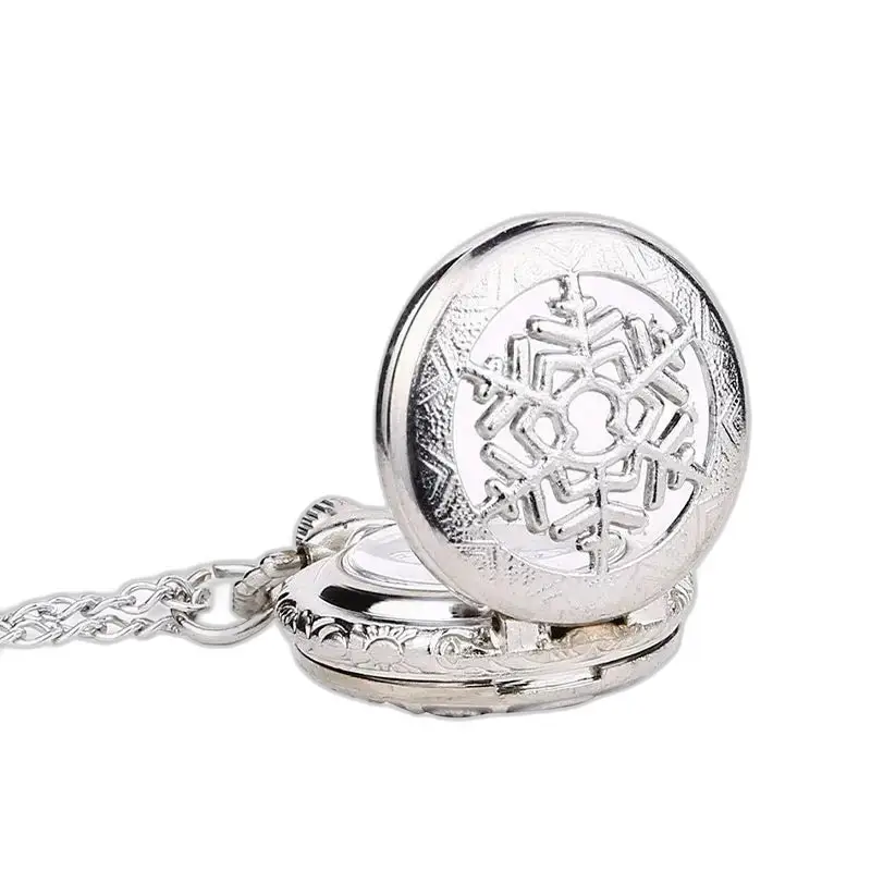 Orologio con collana in argento con fiocco di neve per uomo e donna