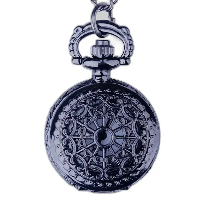 Orologio da ragazza con ciondolo vintage chic con collana e orologio da tasca in metallo decorato