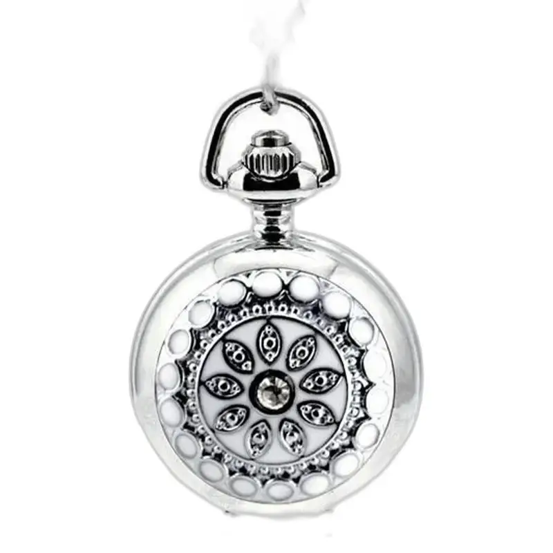 Orologio con collana Harmonie con un elegante design floreale su un orologio in argento
