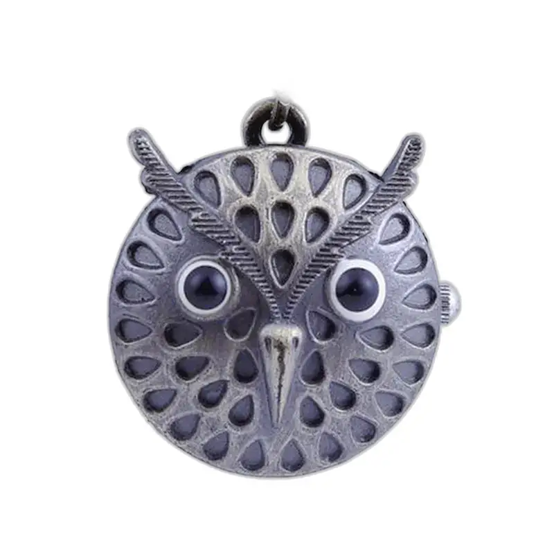 Orologio con collana a forma di gufo Collana lunga in bronzo alla moda con pendente a forma di gufo