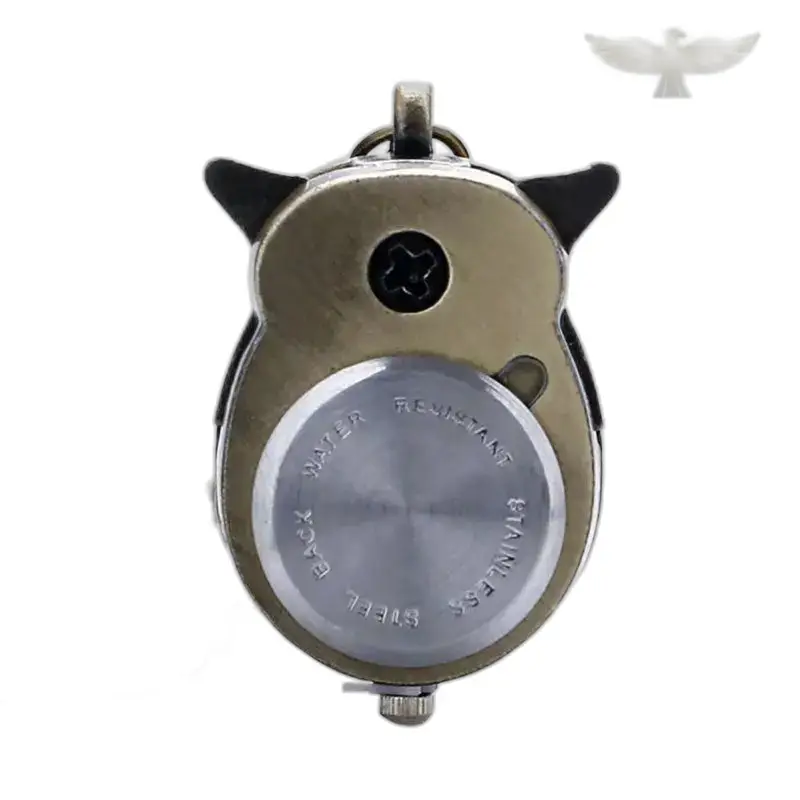 Montre Collier Hibou Vintage Femme Argent Bronzed avec dos en forme de hibou