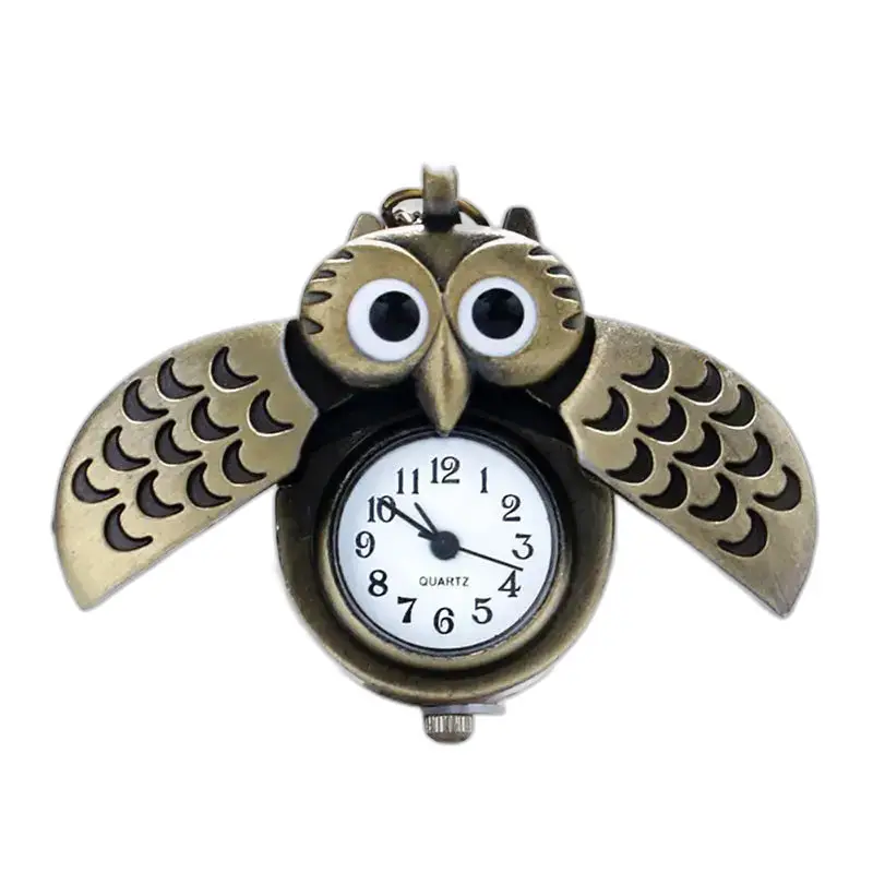 Montre Collier Hibou Vintage Femme Argent Bronzed en forme de chouette élégante