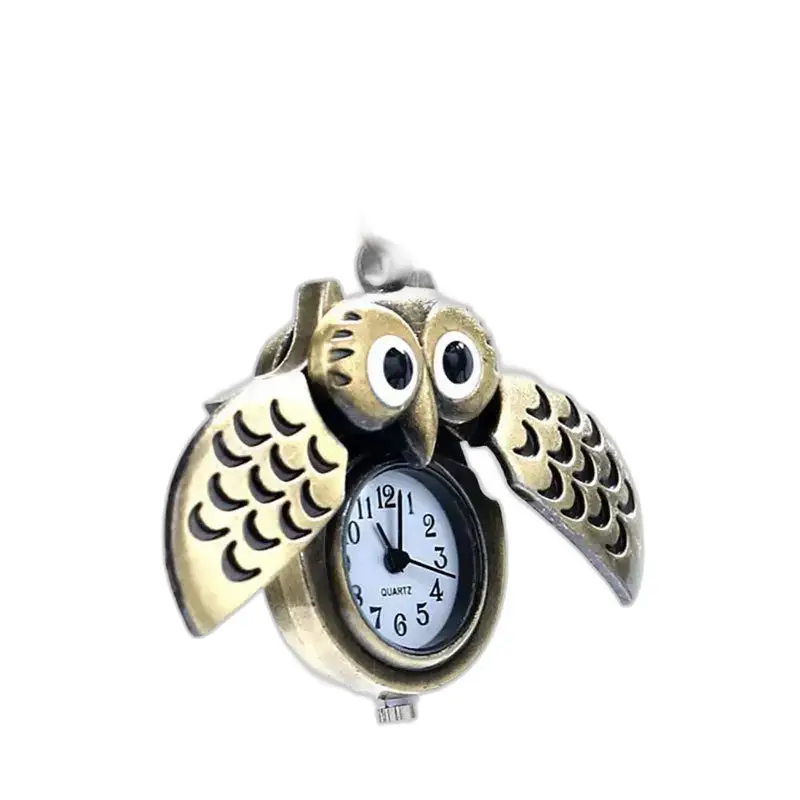Orologio Vintage da Donna con Collana Gufo in Argento Bronzato con pendente a forma di Gufo