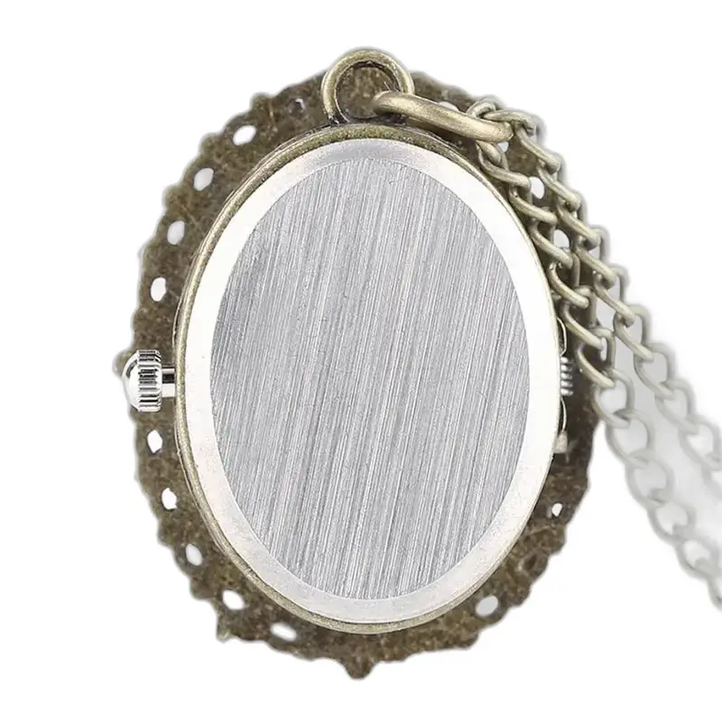 Orologio con collana Holidays Romance in bronzo con orologio a colletto vintage ovale