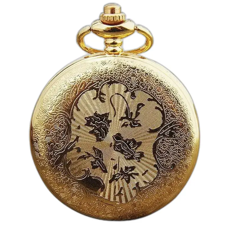 Orologio da donna con collana in oro gioiello ed elegante con elegante orologio da tasca in oro decorato