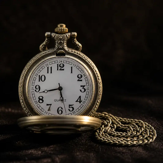 Orologio da tasca vintage con collana di lupi - Univers Gousset