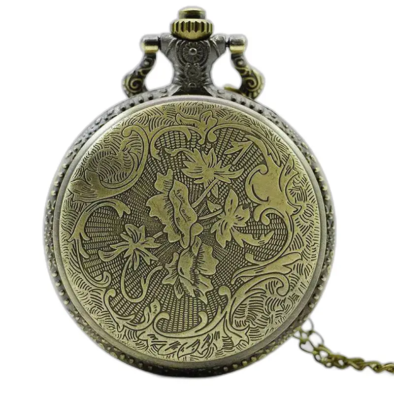 Orologio con collana Lupi Pieni in bronzo vintage ornamentale, elegante e dettagliato
