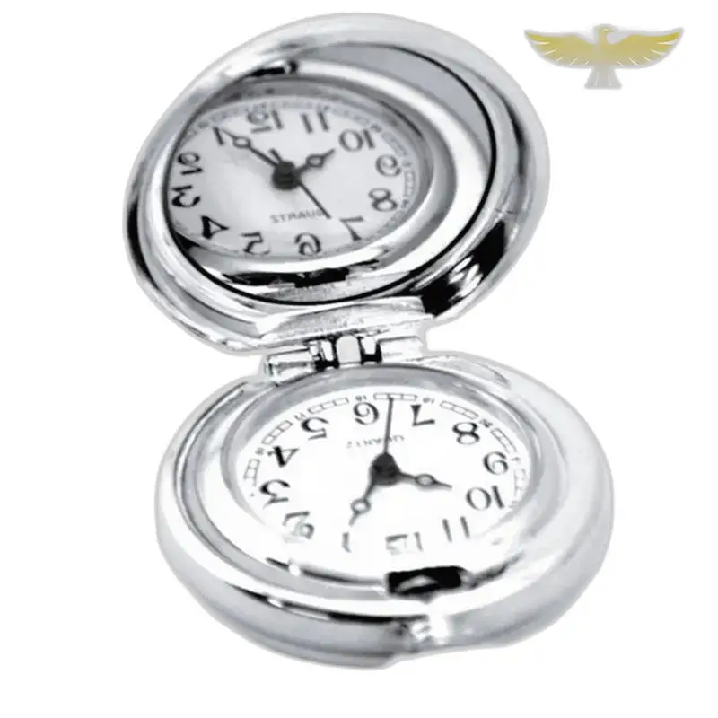Elegante orologio da collana manga con doppio orologio da tasca in argento