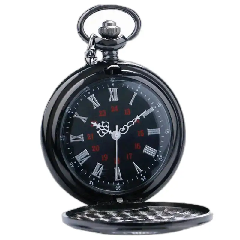 Orologio meccanico da collana nero in stile pendente, elegante e sofisticato