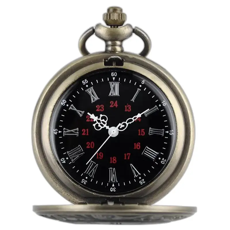 Montre collier mécanique antique en style pendentif avec chiffres romains