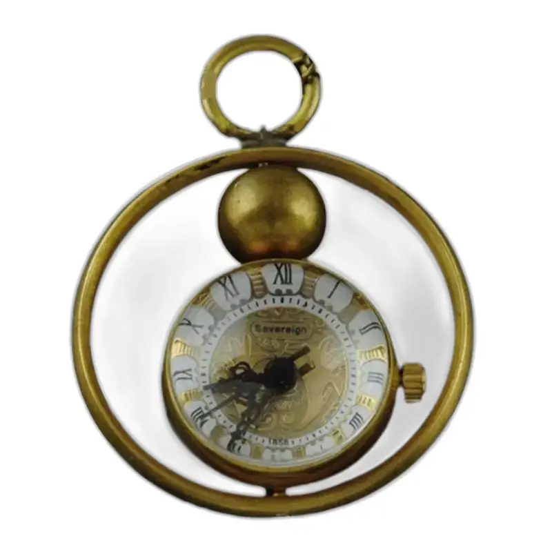Collana con ciondolo dorato per orologio meccanico vintage in rame per uomo e donna