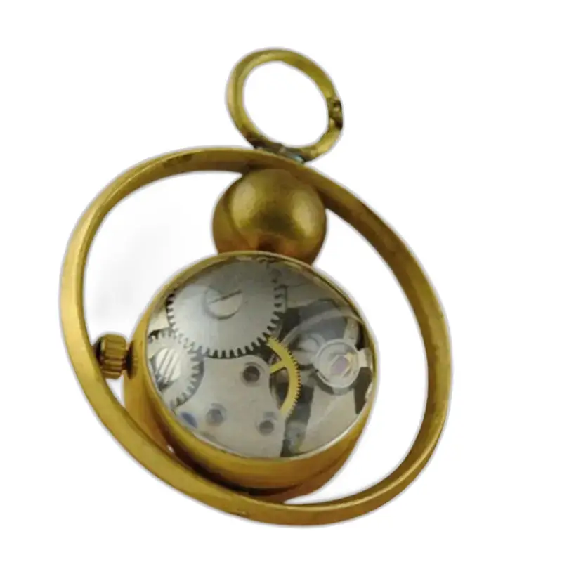 Ciondolo in oro con funzionalità di orologio per orologio da collana meccanico