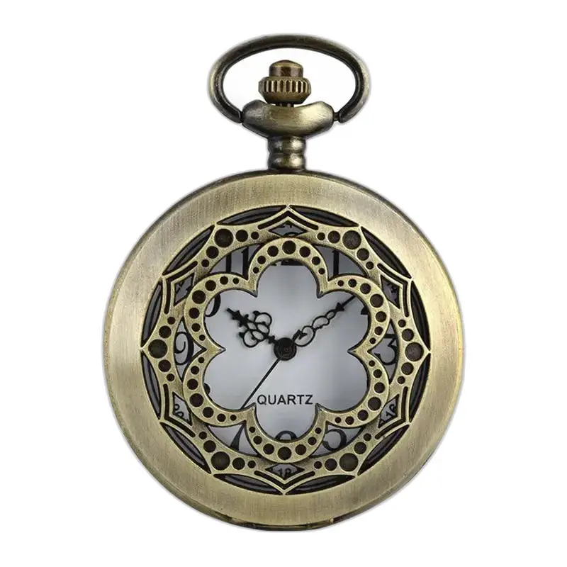 Orologio con collana in bronzo My Little Flower con orologio con collana vecchio stile