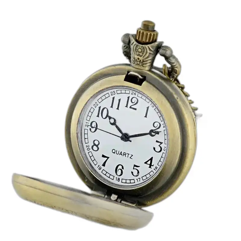 Orologio da donna vintage con collana Nascita di Gesù e orologio da tasca in bronzo aperto