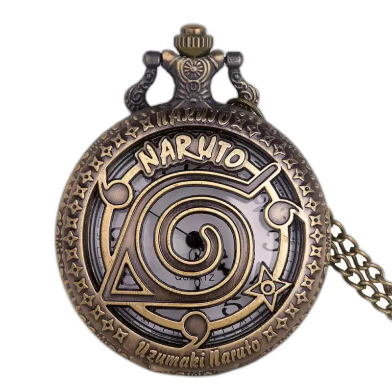 Orologio automatico con collana Naruto in bronzo, design unico per i fan di Naruto