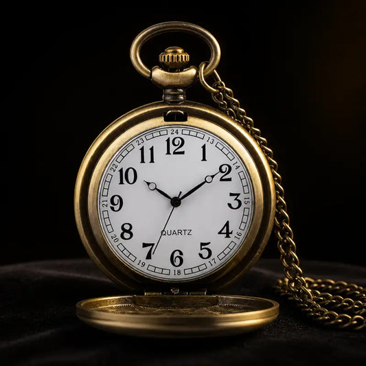 Orologio da tasca vintage con collana di uccelli e piume - Univers Gousset